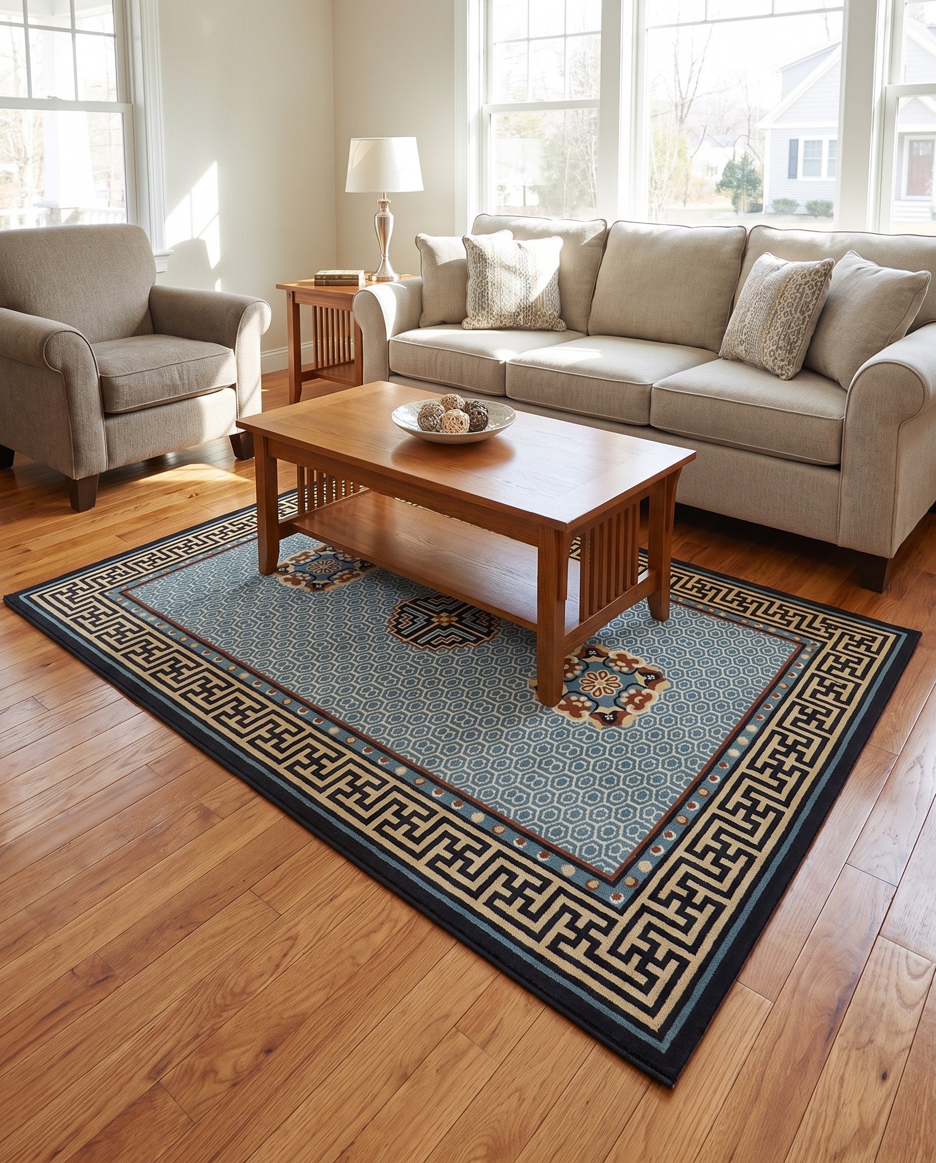 Light Blue Nain Design Rug