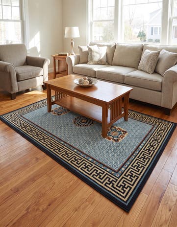 Light Blue Nain Design Rug
