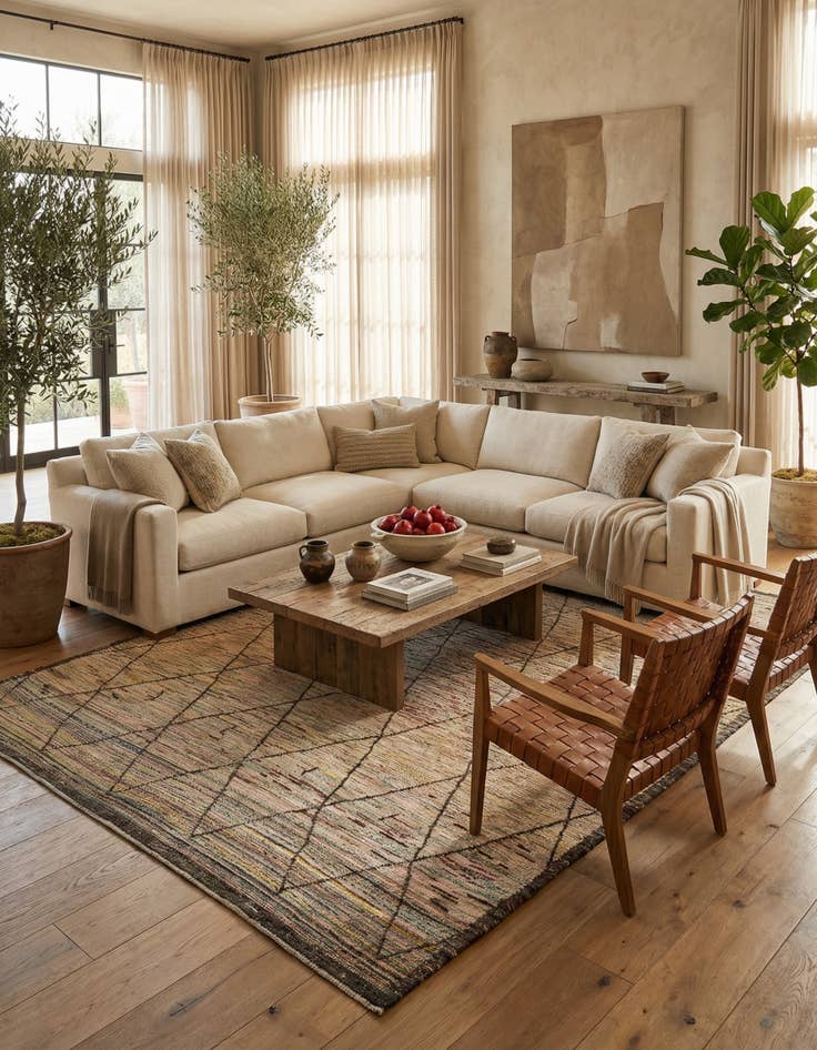 Detail image of 9' 7 x 11' 5  Hand Knotted Moroccan Wool Rug