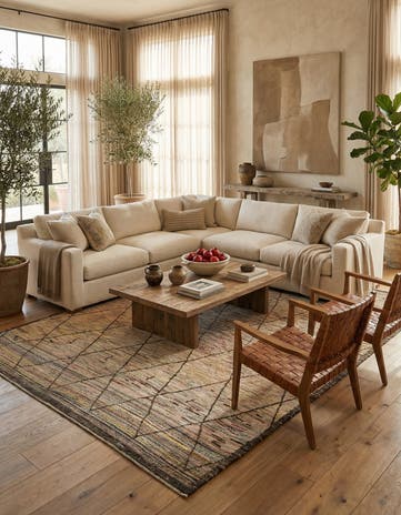 9' 7 x 11' 5 Hand Knotted Moroccan Wool Rug