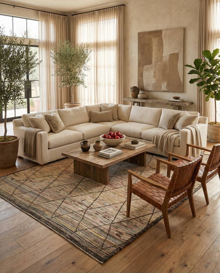 Detail image of 9' 7 x 11' 5 Hand Knotted Moroccan Wool Rug