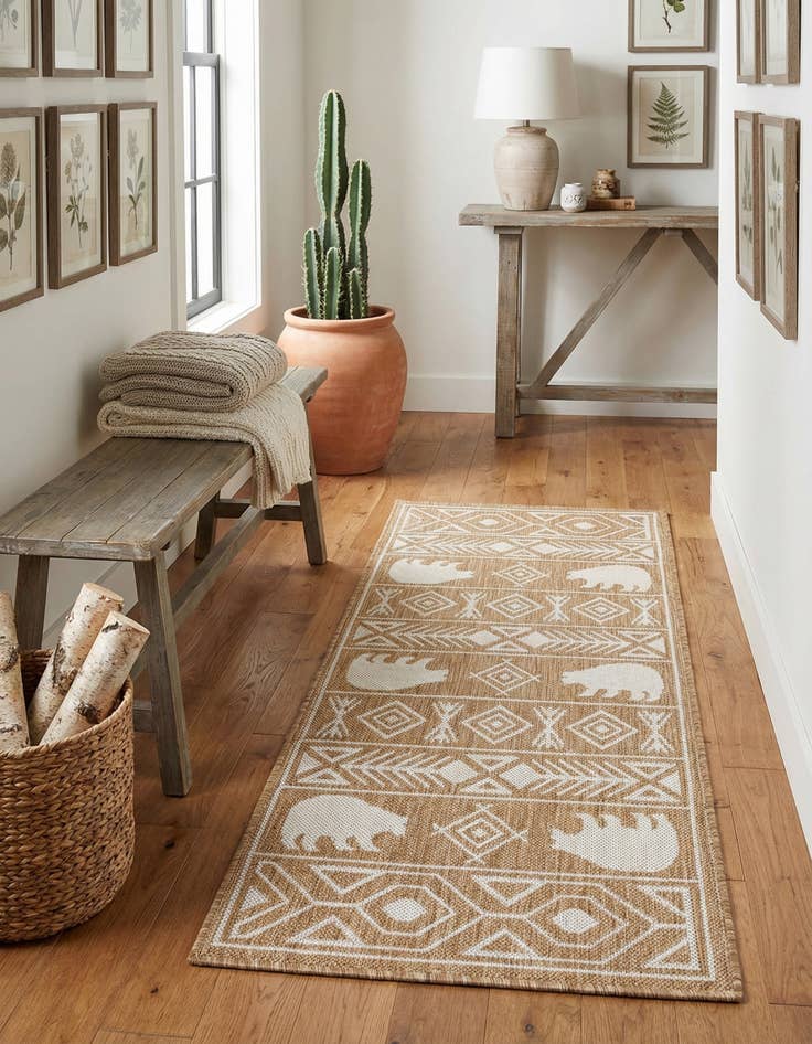 Detail image of 2' x 5' 3  Washable Southwestern Indoor / Outdoor Runner Rug