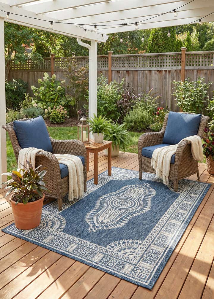 4' x 6' Easy-Clean Traditional Indoor / Outdoor Rug