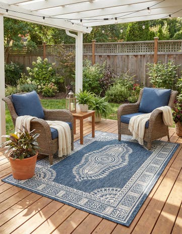 4' x 6' Easy-Clean Traditional Indoor / Outdoor Rug