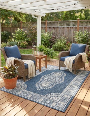 4' x 6' Easy-Clean Traditional Indoor / Outdoor Rug