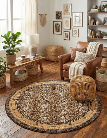 Brown Safari Round Rug
