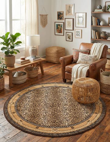 Brown Safari Round Rug