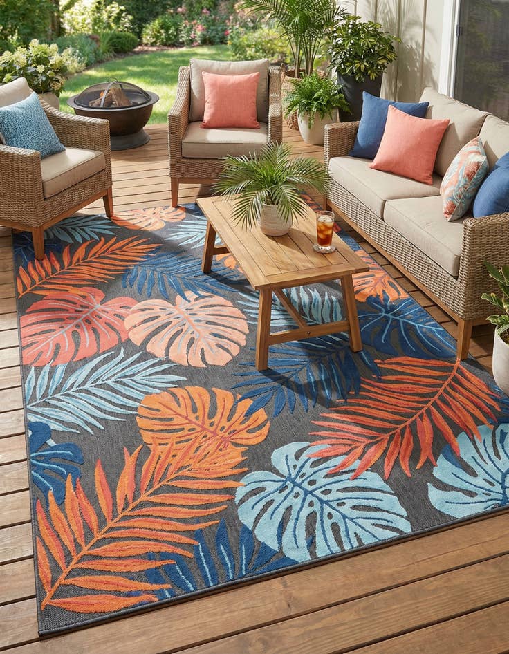 Detail image of  7' 10 x 10'  Washable Belize Indoor / Outdoor Rug