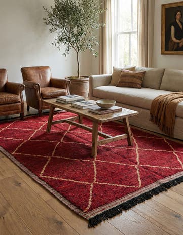4' 10 x 8' 3 Hand Knotted Moroccan Wool Rug