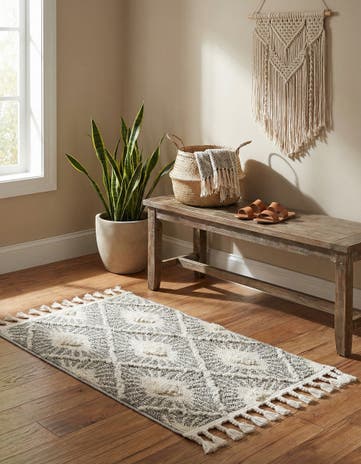 Gray Ivory Boho Rug