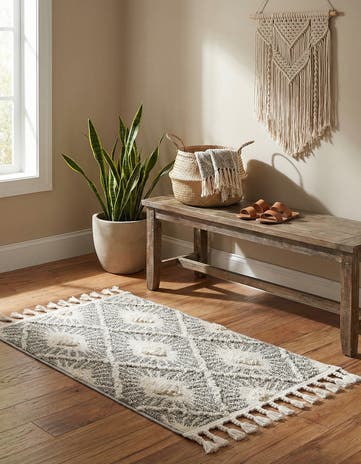 Gray Ivory Boho Rug