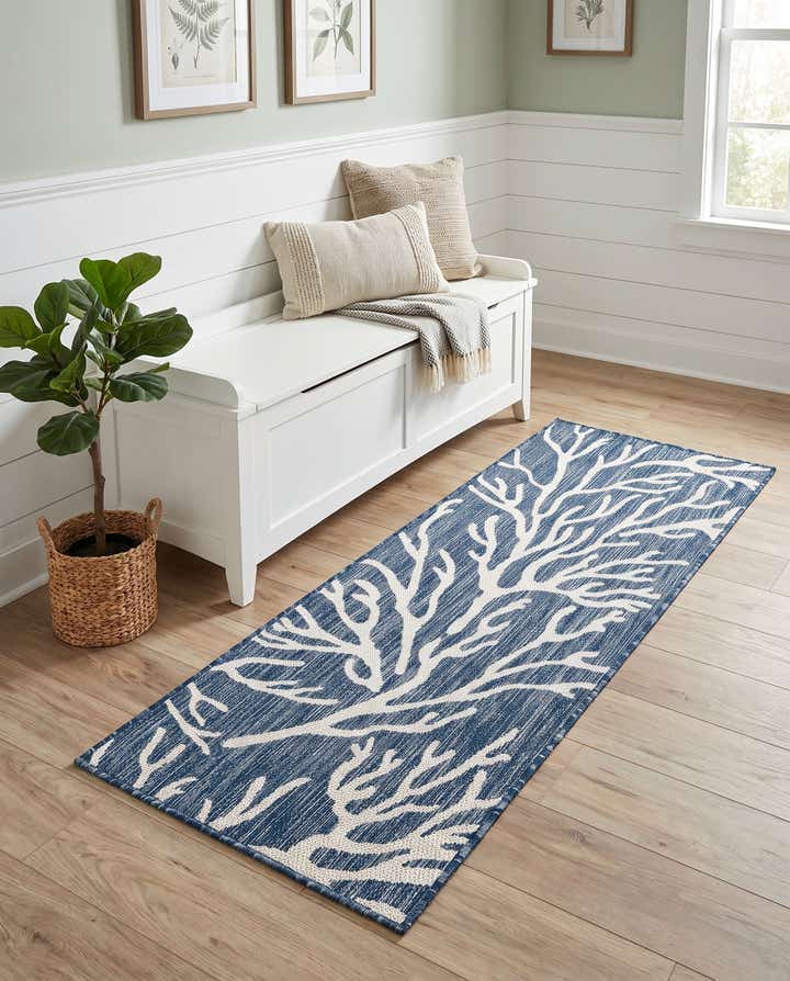 2' x 5' 3 Easy-Clean Coastal Indoor / Outdoor Runner Rug