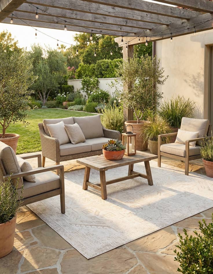 Detail image of  7' 10 x 11'  Washable Aztec Indoor / Outdoor Rug