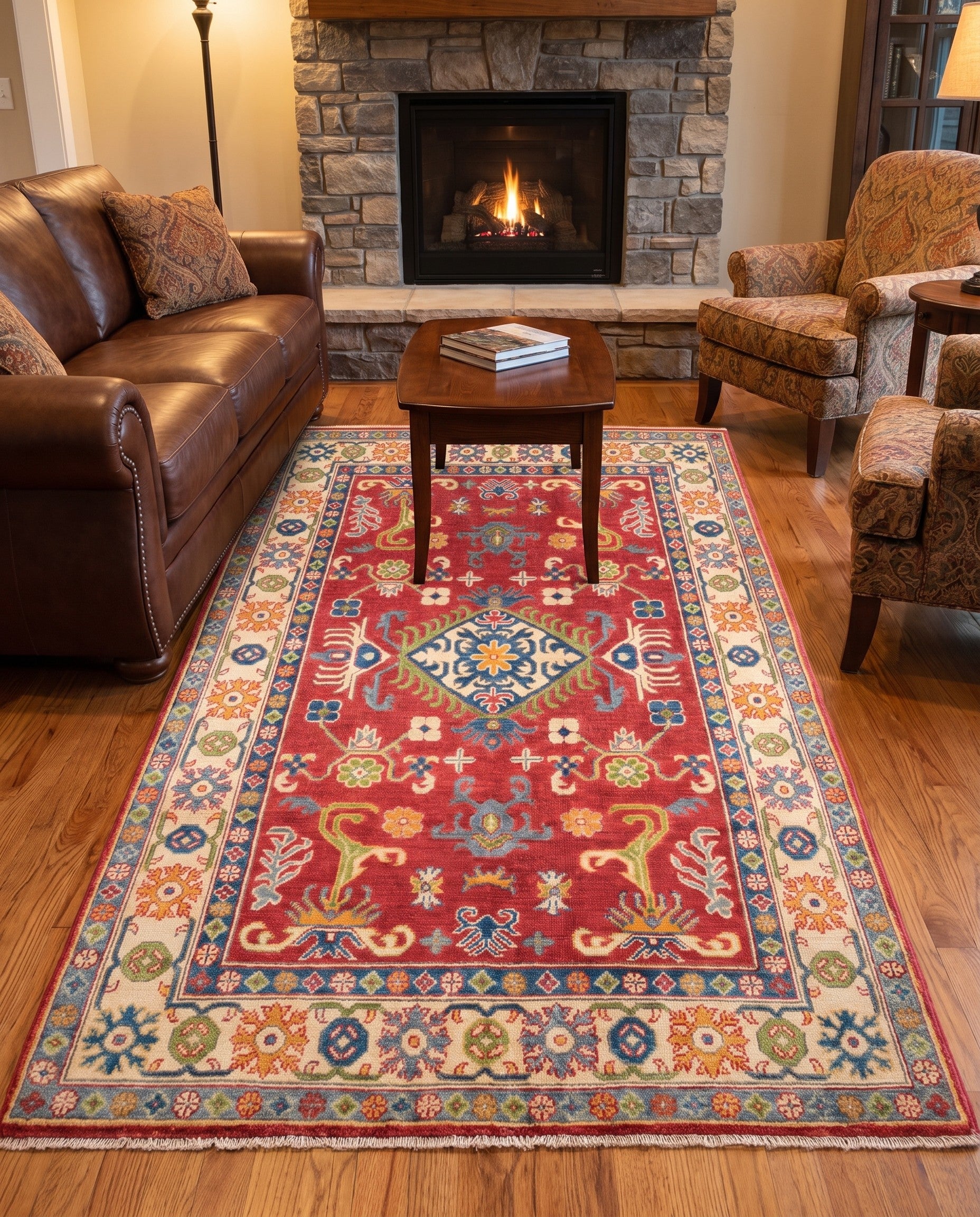 4' 2 x 6' 1 Hand Knotted Kazak Rug