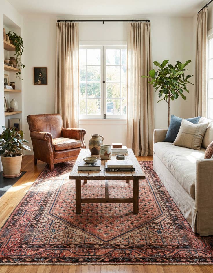 Detail image of 4' 3 x 6' 2  Hand Knotted Ultra Vintage Persian Wool Rug