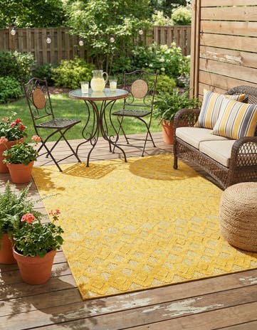 4' x 6' Easy-Clean Trellis Textured Indoor / Outdoor Rug