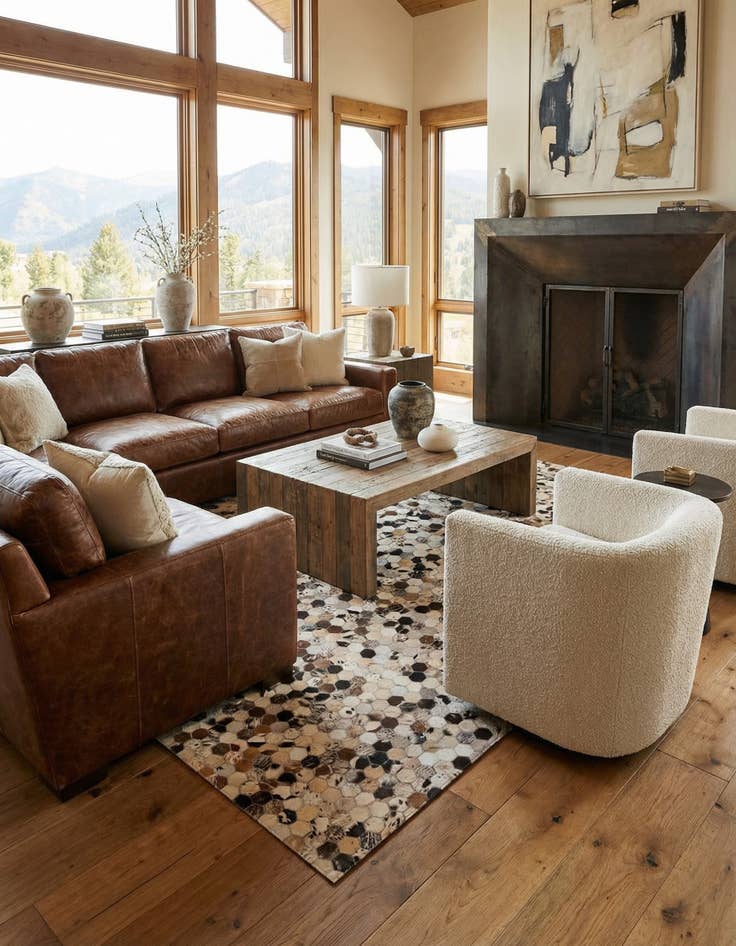 Detail image of  5' 1 x 7' 10 Cowhide Rug