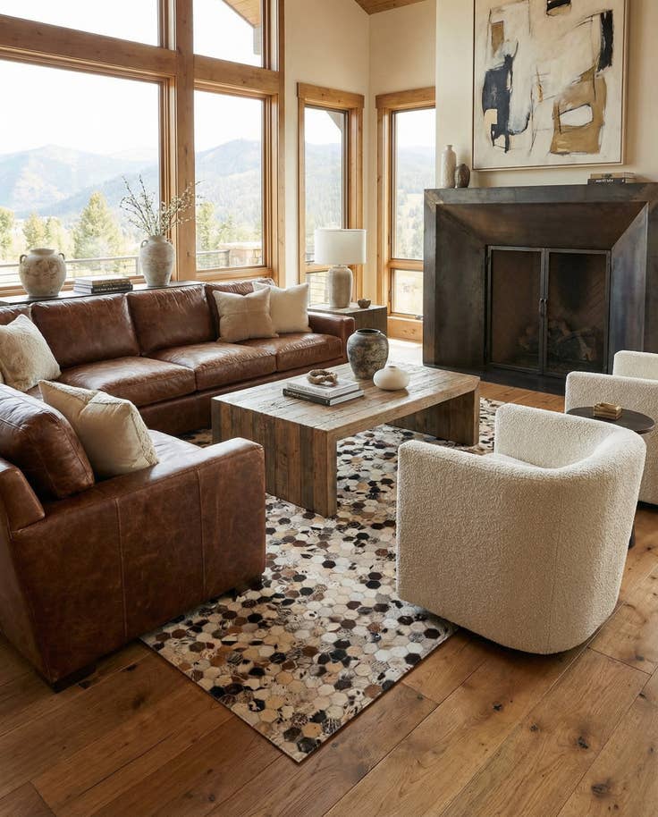 Detail image of 5' 1 x 7' 10 Cowhide Rug