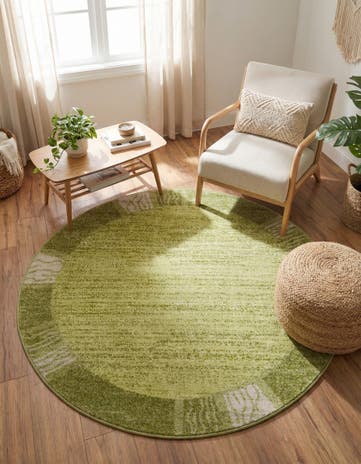 Light Green Angelica Round Rug