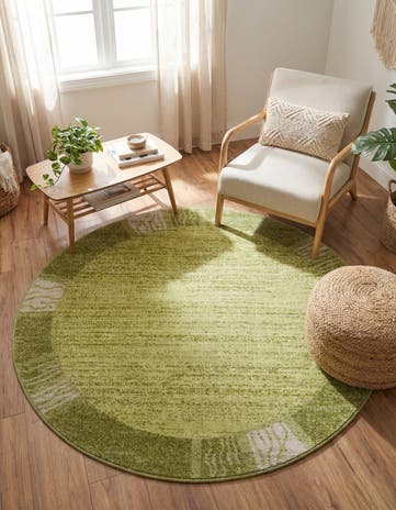 Light Green Angelica Round Rug