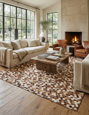 7' 9 x 9' 8 Cowhide Stocks Rug