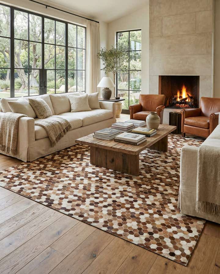 7' 9 x 9' 8 Cowhide Stocks Rug