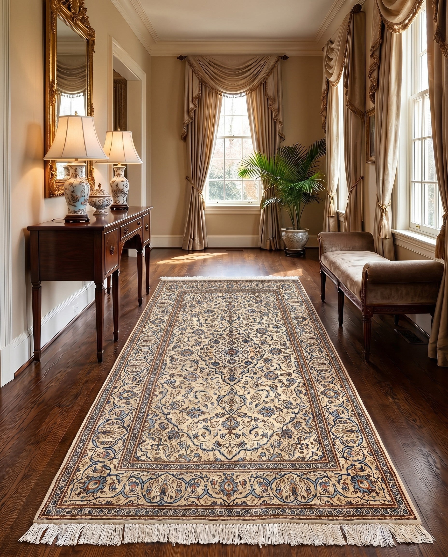 6' 6 x 10' 8 Kashan Wool Runner Rug