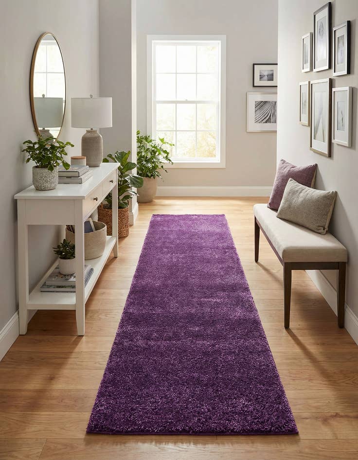 Detail image of 2' 2 x 13' Solid Frieze Runner Rug