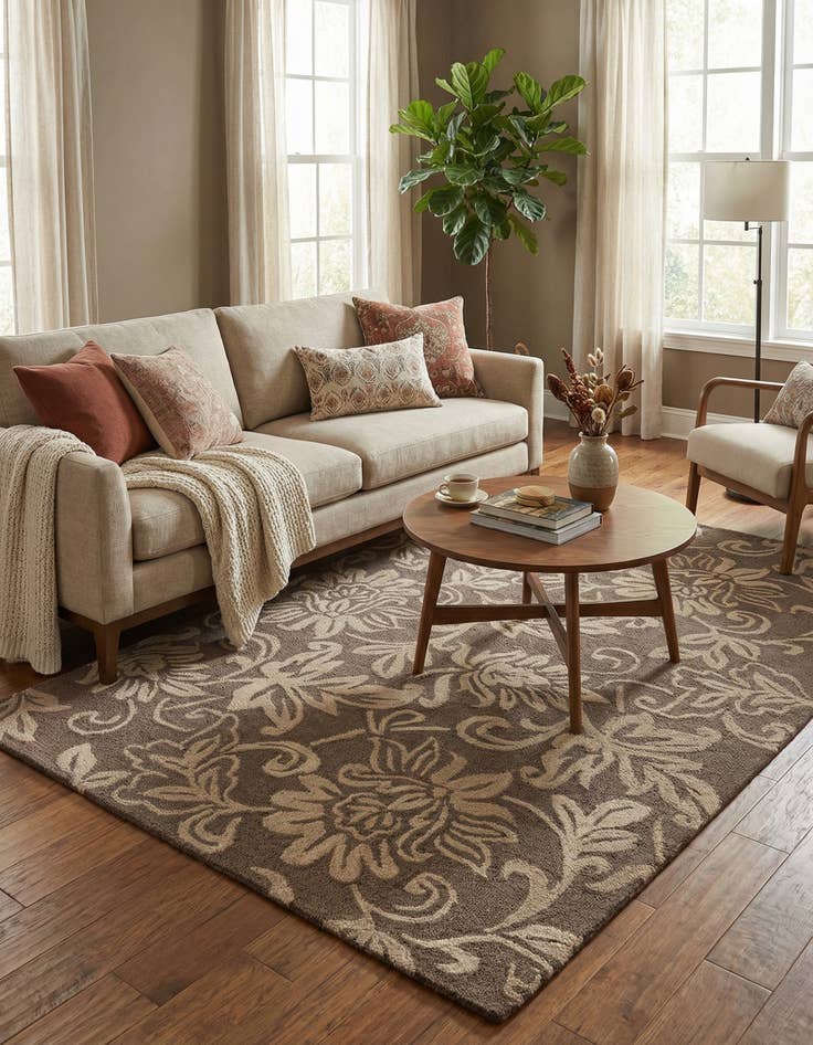 Detail image of 5' x 8' Agra Wool Rug