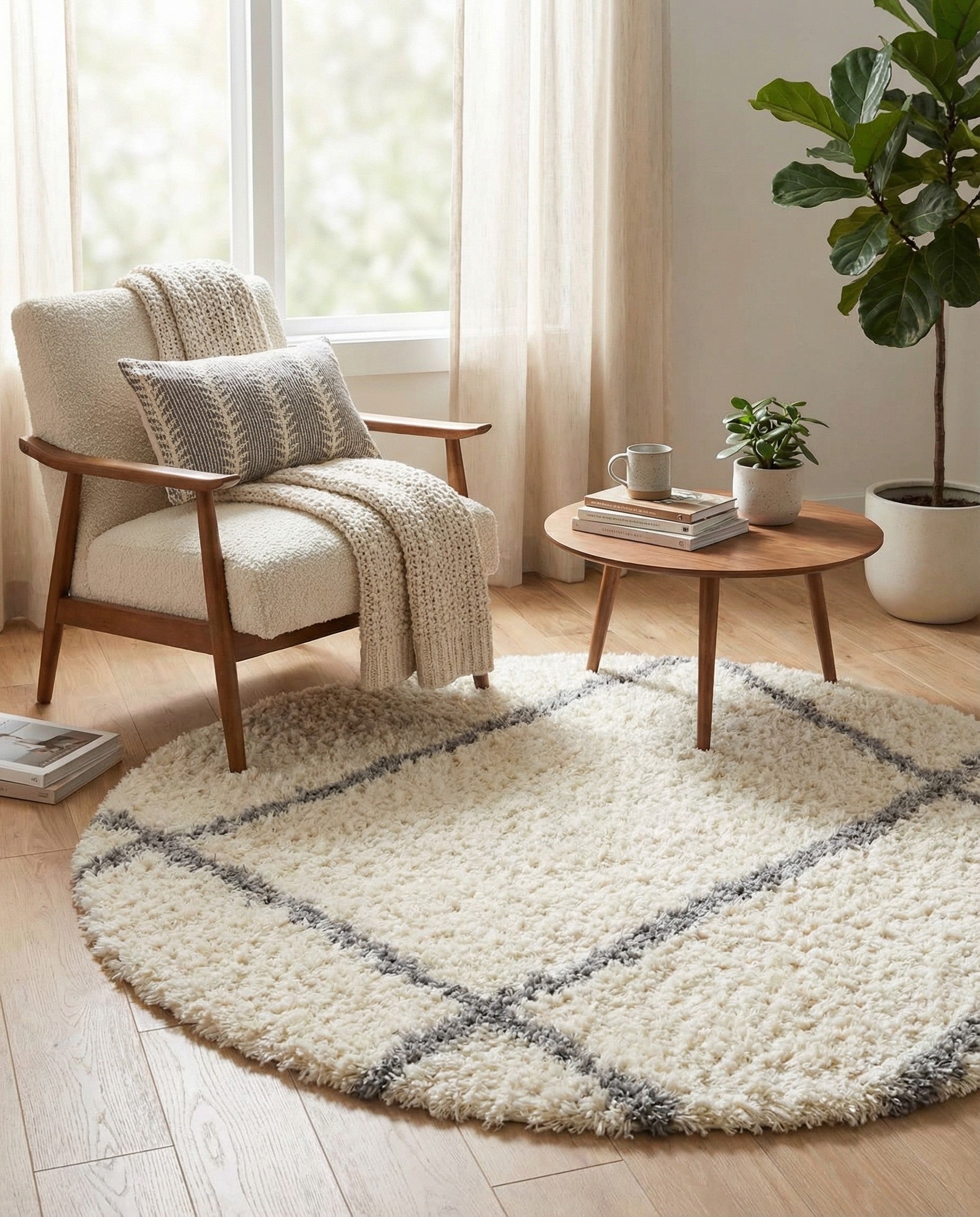  5' x 5' Infinity Shag Round Rug