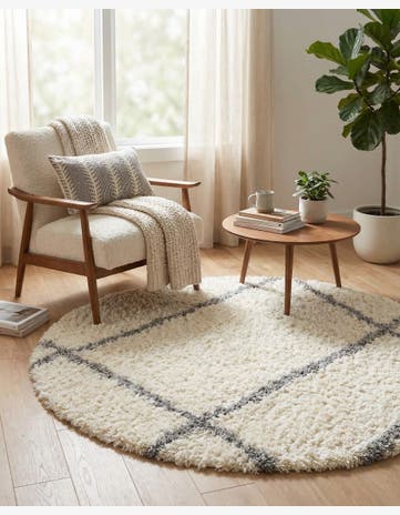 5' x 5' Infinity Shag Round Rug