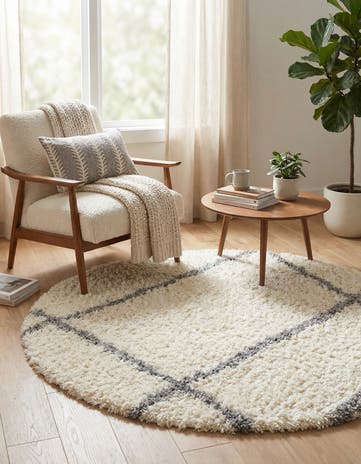 5' x 5' Infinity Shag Round Rug