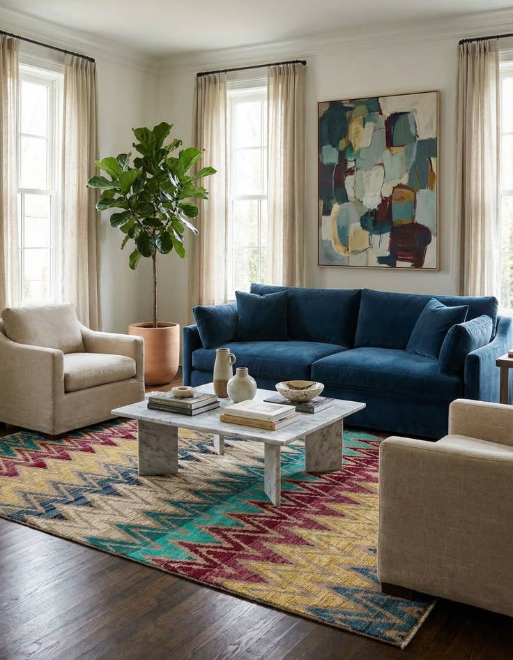 Detail image of 8' 5 x 10' 4  Hand Knotted Darya Wool Rug