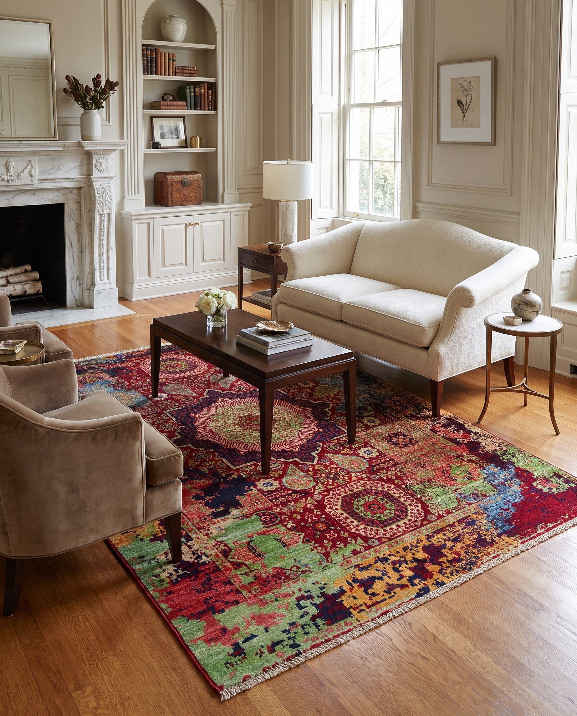 4' 11 x 6' 8 Hand Knotted Mamluk Ziegler Rug