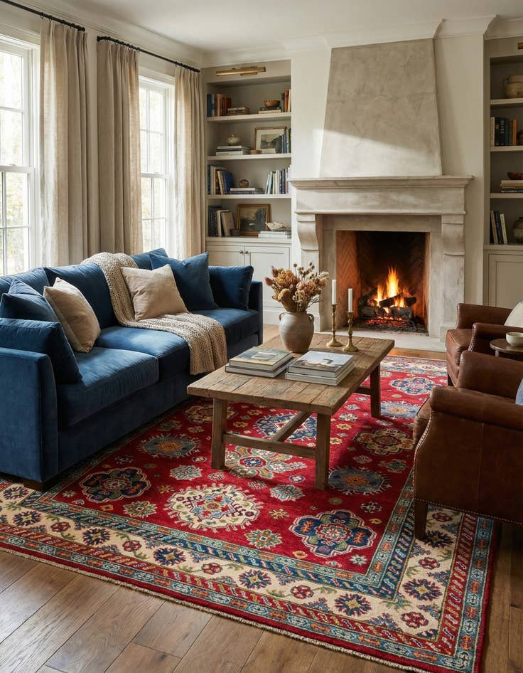 Detail image of 6' 7 x 9' 7  Hand Knotted Kazak Rug