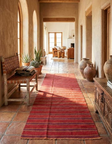 3' 10 x 10' 8 Hand Woven Kilim Fars Wool Runner Rug