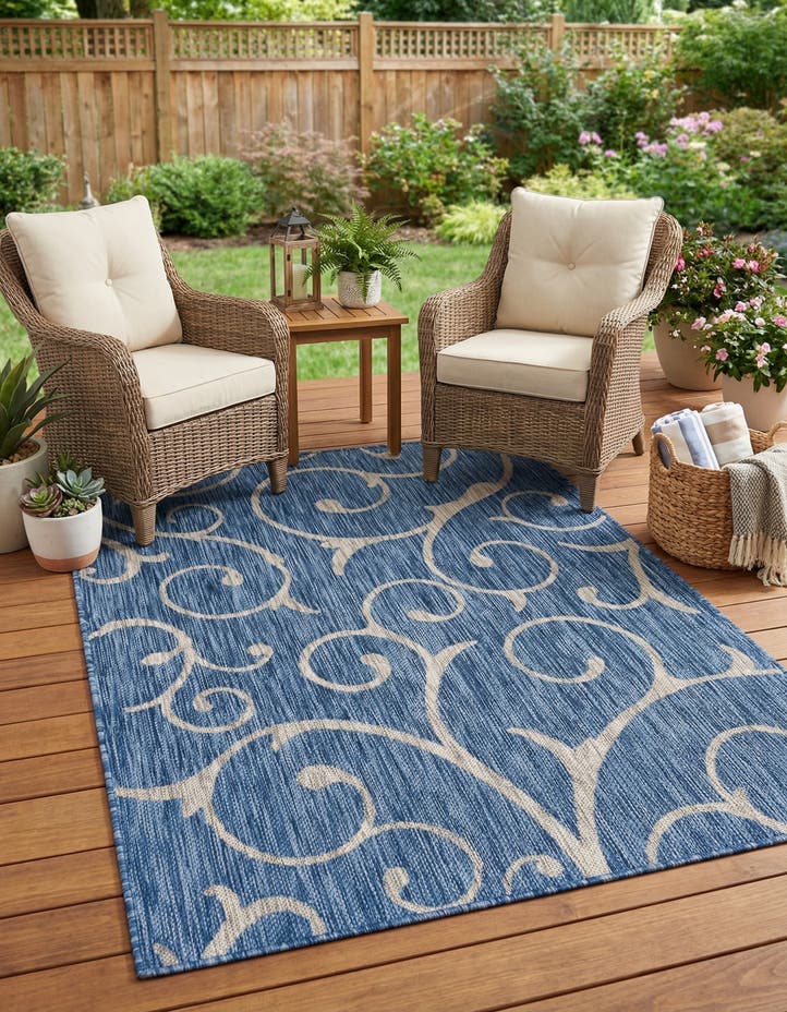 4' x 6' Easy-Clean Botanical Indoor / Outd...