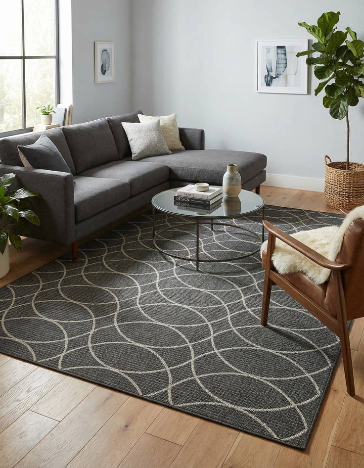 Detail image of 7' 10 x 11'  Washable Trellis Indoor / Outdoor Rug