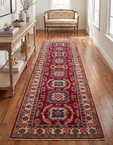 2' 11 x 9' 11 Hand Knotted Kazak Runner Rug