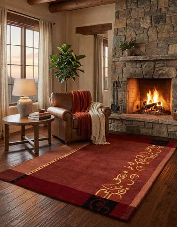 4' 9 x 6' 6 Hand Knotted Nepal Wool Rug