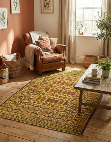 4' x 6' Hand Woven Kilim Afghan Wool Rug