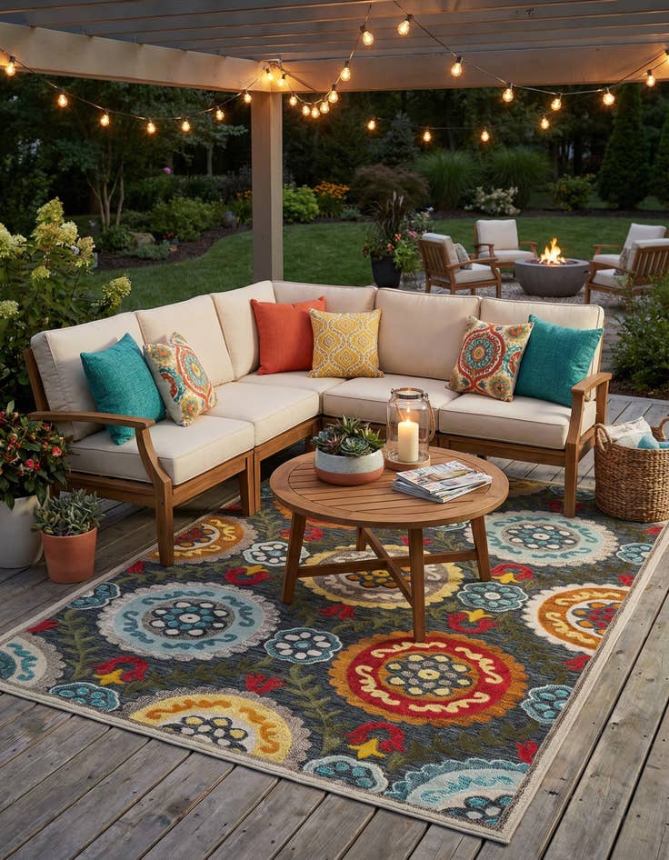 Detail image of 7' 10 x 10' Easy-Clean Casablanca Indoor / Outdoor Rug