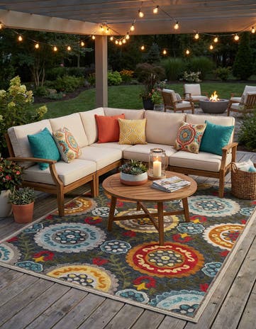 7' 10 x 10' Easy-Clean Casablanca Indoor / Outdoor Rug