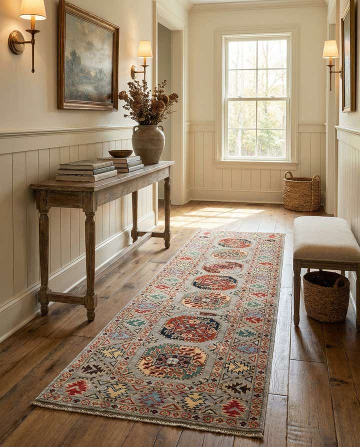 2' 7 x 9' 8 Hand Knotted Kazak Runner Rug