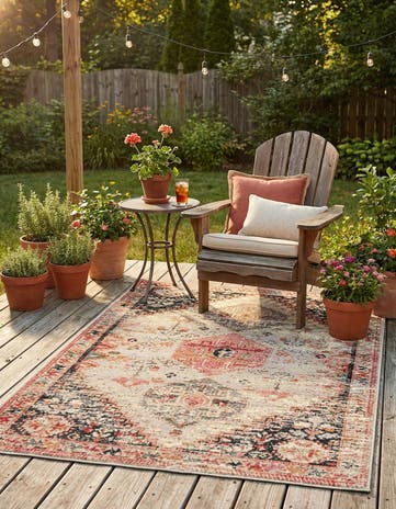 4' x 6' Easy-Clean Traditional Indoor / Outdoor Rug
