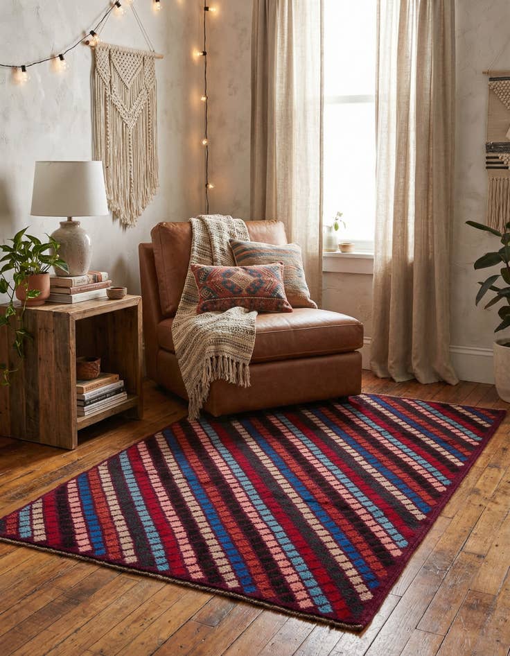 Detail image of 3' x 4' 7  Hand Knotted Balouch Wool Rug