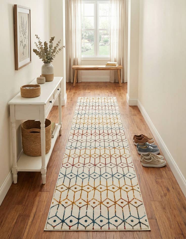 Detail image of  2' 7 x 16' 5 Lattice Trellis Runner Rug