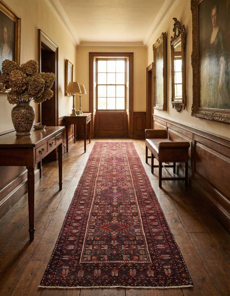 Detail image of  3' x 14' 7 Heriz Wool Runner Rug