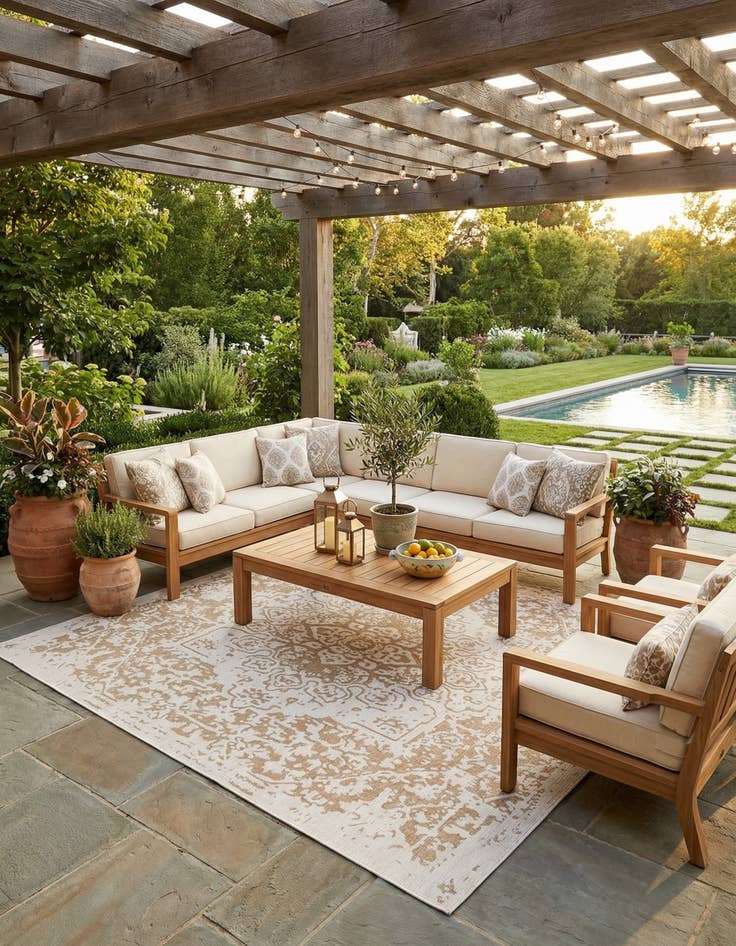 Detail image of  13' x 13'  Washable Jill Zarin Dubai Indoor / Outdoor Square Rug