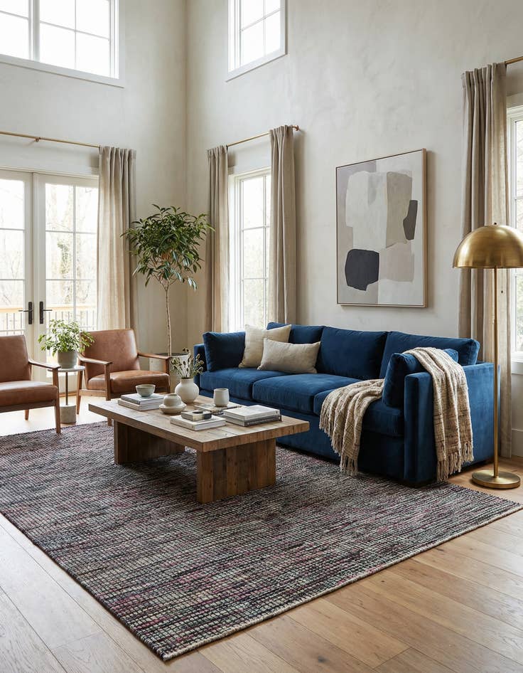 Detail image of 6' 8 x 10'  Hand Knotted Darya Wool Rug